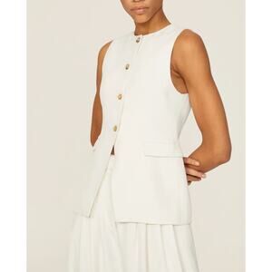 CO White Button Down Vest